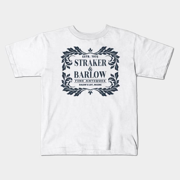 Straker & Barlow Fine Antiques Salem's Lot, Maine Kids T-Shirt by Contentarama